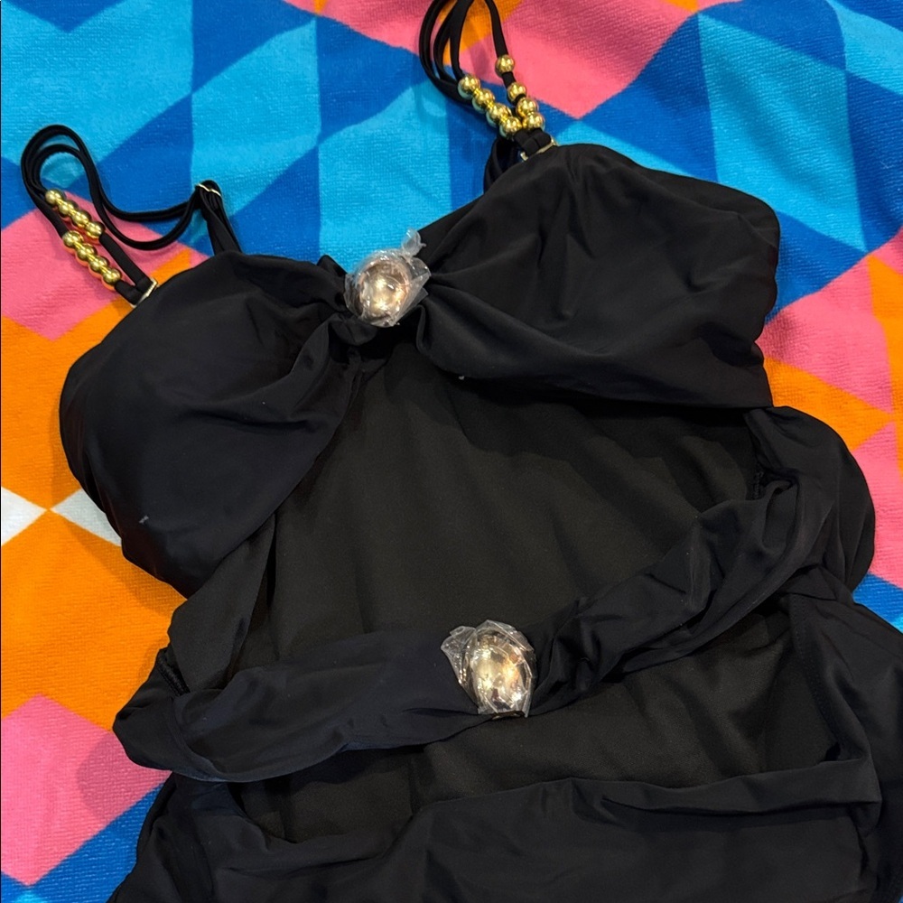 Stylish Black women’s One Piece Swimsuit - Picture 2 of 8